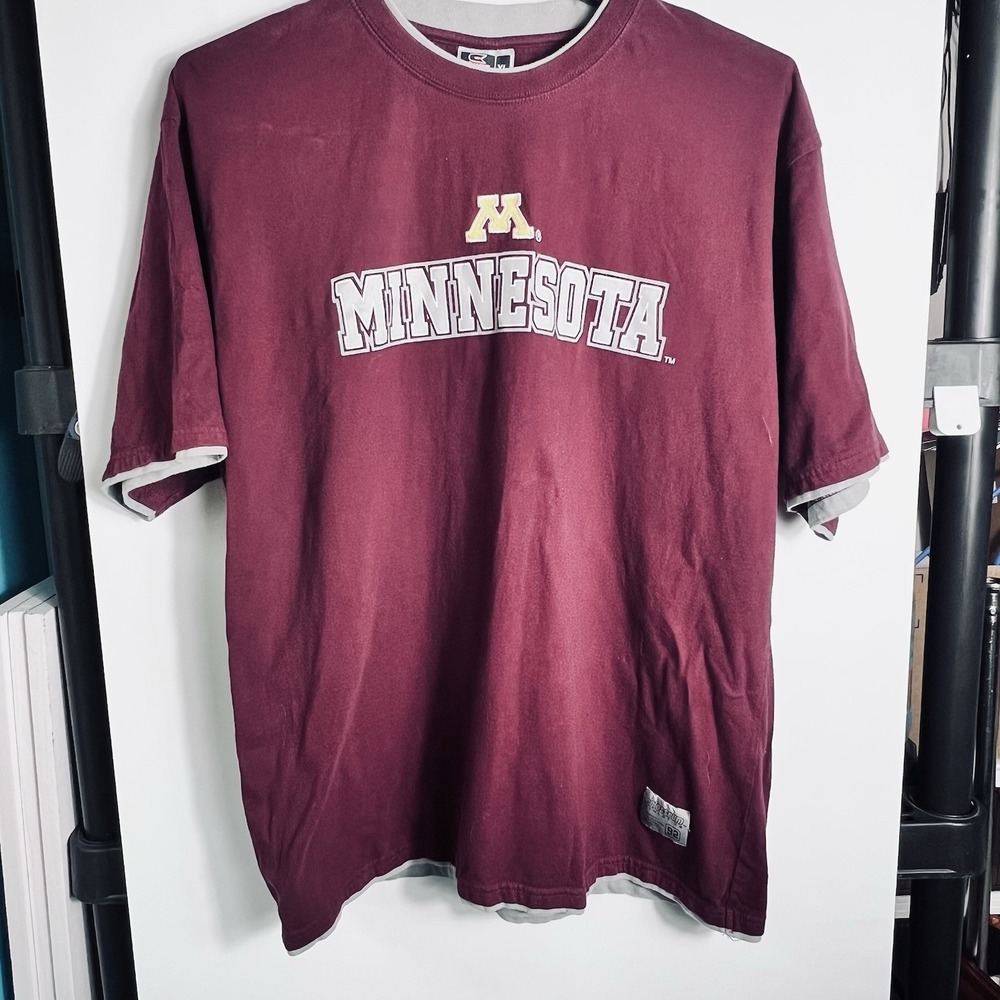Vintage Colosseum Athletics Minnesota Gophers T-Shirt‎ Mens XL Maroon Y2K EUC